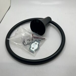 Modern Matte Black Metal Towel Ring Wall Mount Bathroom Hand Towel Holder NIB